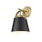 Z-Lite Z-Studio 1 Light Wall Sconce, Matte Black & Heritage Brass 726-1S-MB+HBR - alternate 1